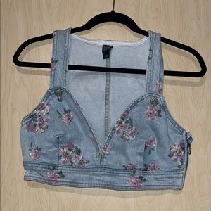 Wild Fable Floral Denim Crop Top